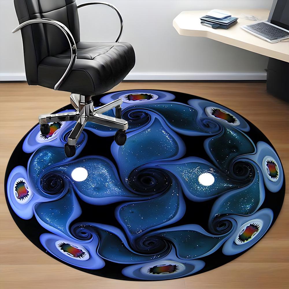 1pc Spiral Patterns Chair Carpet for Office, Non Slip, Soft and Durable Office Rug