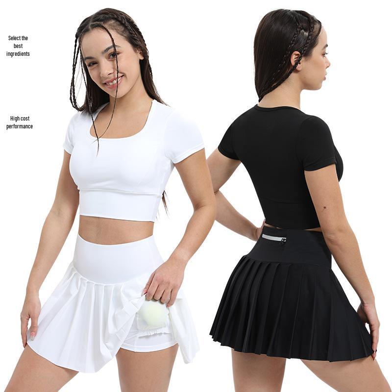 Pleated Anti-Exposure Sports Skirt for Running, Yoga, Golf & Tennis