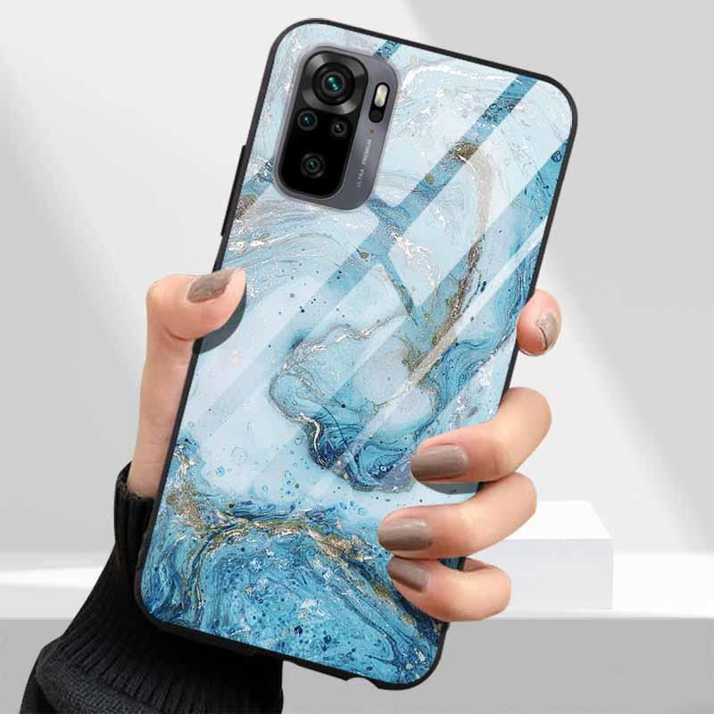 Tempered Glass Phone Cases for Xiaomi Redmi Note 10 11 Pro 10T 10s 11s Note11 11Pro Cover Hard PC Back Coque Note10 10 s 10Pro