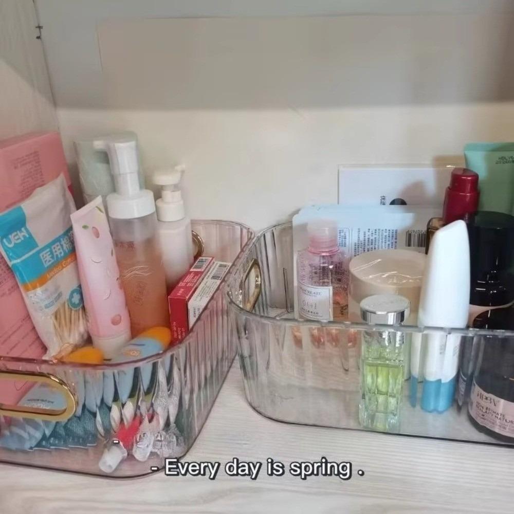 Clear Desktop Cosmetic Storage Box Acrylic Multipurpose Drawer Stackable Organizer Rectangular Shape Makeup Storage Basket