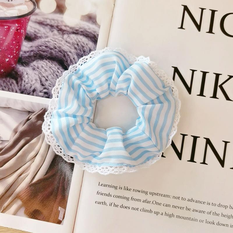2PCS Minimally striped elastic headband hair accessory hair tie ponytail rope