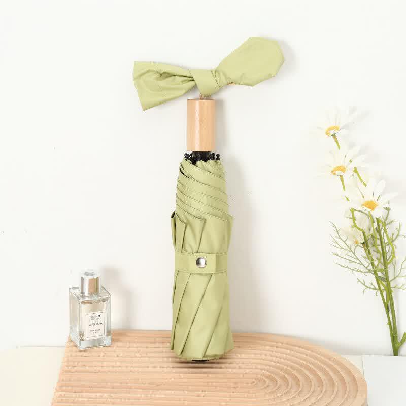 Miling Wooden Handle Folding Umbrella