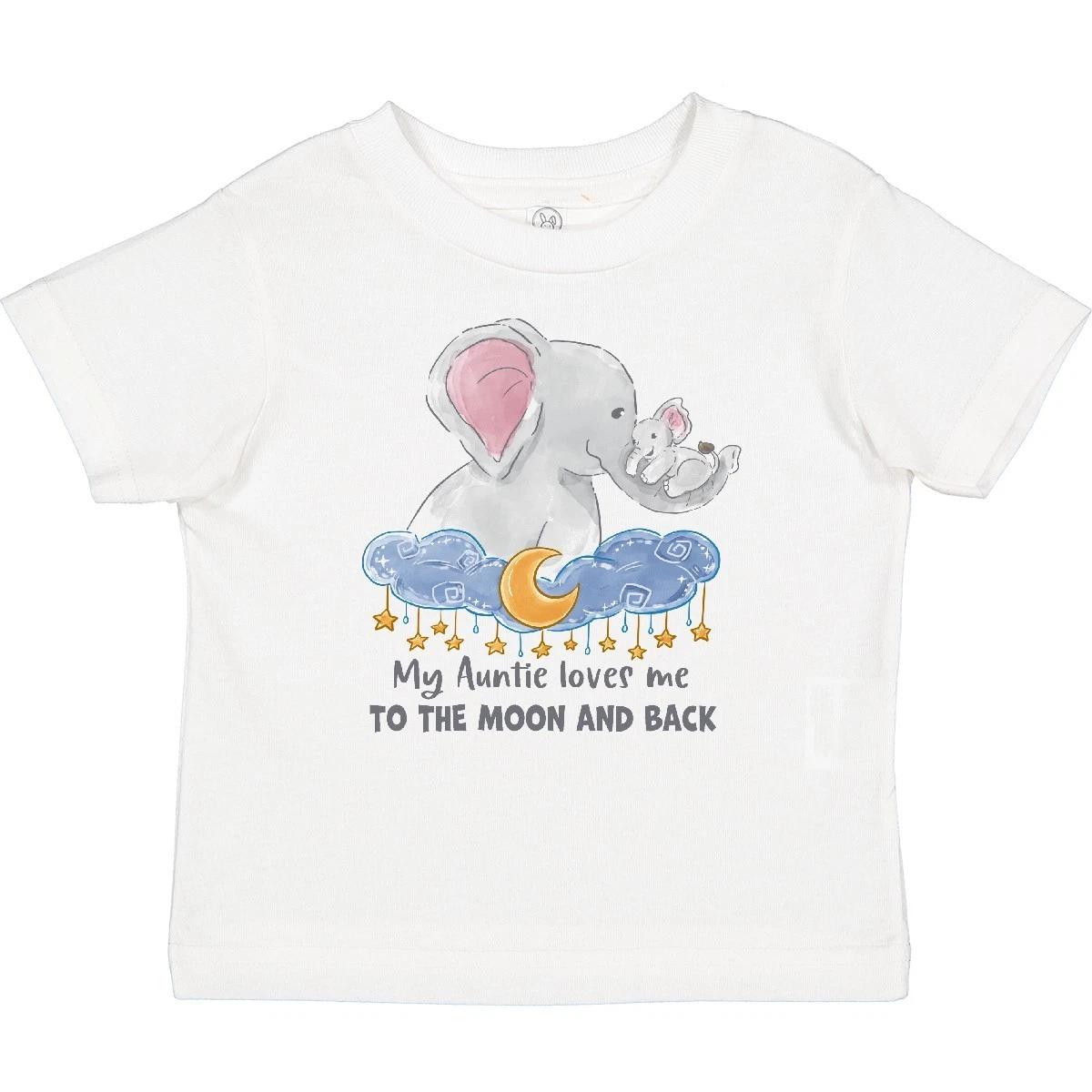 Inktastic My Auntie Loves Me To The Moon And Back Elephant Family Baby T-Shirt 100