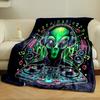 Alien DJ with Headphones and Turntable Print Blanket Soft and Cozy Perfect for the Living Room Bed Sofa or a Nap,gift