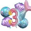 Mermaid Balloon 32 inch Digital Aluminum Foil Balloon Children's Birthday Party Decoration Baby Shower Decoration