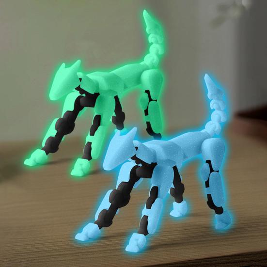 3D Printed Hound Action Figure Multi-jointed Movable Robot Dog Model Articulated Animal Figurine Desktop Decoration Kids Adults Gift