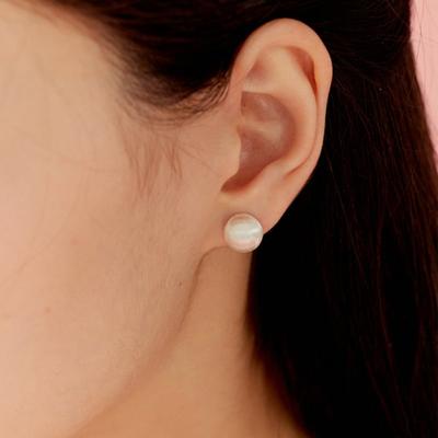 Murmur [925silver]Matt Ball Stud Earrings