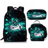 Hip Hop Popular Funny Geometry Dash 3D Print 3pcs/Set pupil School Bags Laptop Daypack Backpack Crossbody Lunch bag Pencil Case