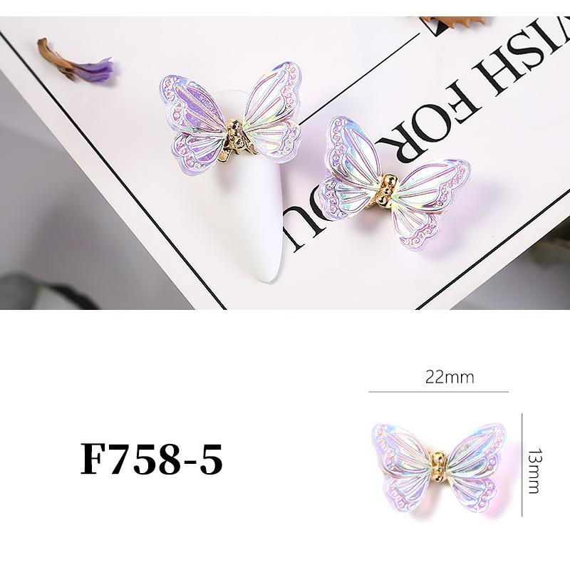 Nail Art Butterfly Jewelry Resin Aurora Color Three-Dimensional  Dynamic Butterfly Super Flash Nail Art Decoration