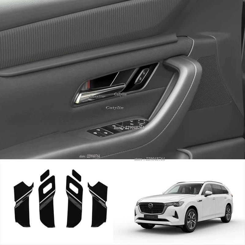 LHD RHD For Mazda CX-60 CX60 -2024 cx90 2024-2025 Carbon Fiber Car Door Handle Bowl Protector Frame Cover Trim Accessories