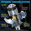 2Pcs H4 LED Projector Lens Headlight Bulbs HB2 9003 Hi/Low Beam 130W 60000LM Turbo Plug&Play Motorcycle Car Headlamp 6500K White