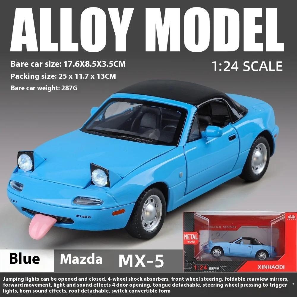 1/24 Scale Mazda MX-5 Alloy Car Model with Authentic Sound Effects, Perfect Display Piece for Car Enthusiasts and Collectors