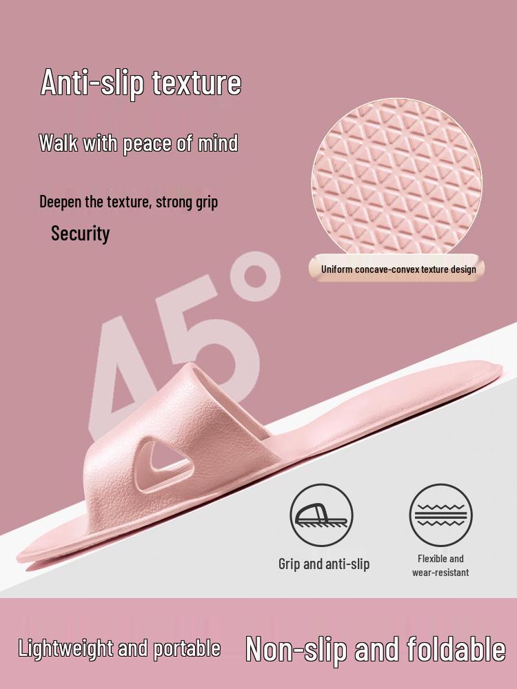 Portable Foldable Anti-Slip Shower Slippers for Men and Women - Ideal for Travel and Hotel Use