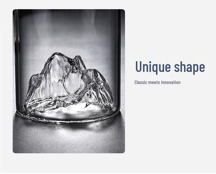 Mount Fuji Minimalist High Borosilicate Glass Cup - Elegant Transparent Design
