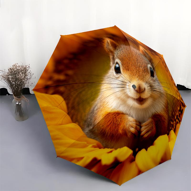 1 PC Automatic Folding Umbrella - Cartoon Pattern, Portable & Foldable Design with 8 Ribs, Christmas Birthday Gifts