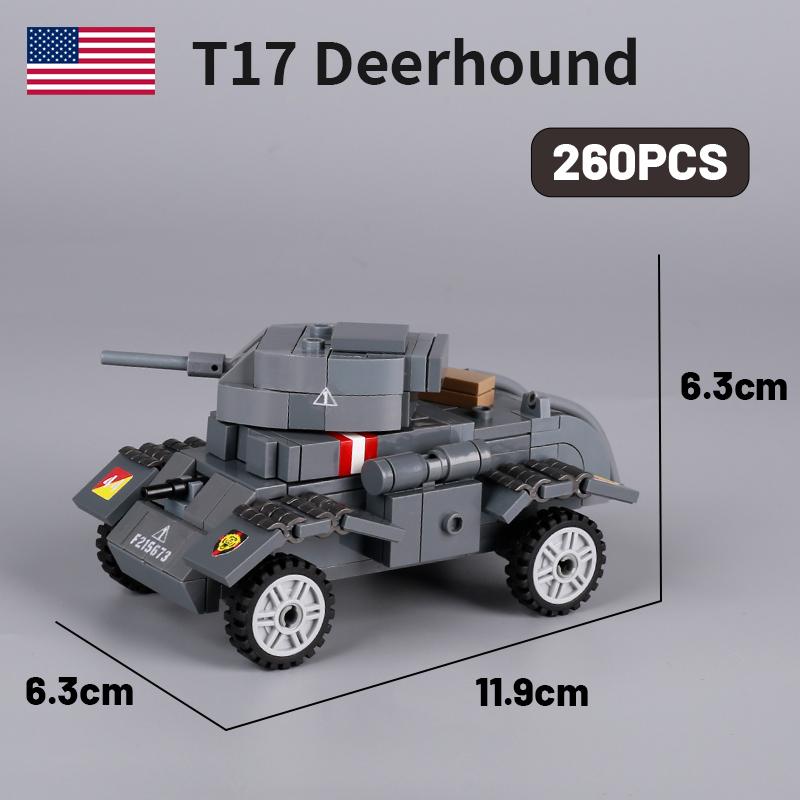 Military War German Russian Tank Building Blocks Army Soldier Figures US UK Armored Vehicle Model Assemble Bricks Boy Toys Gifts