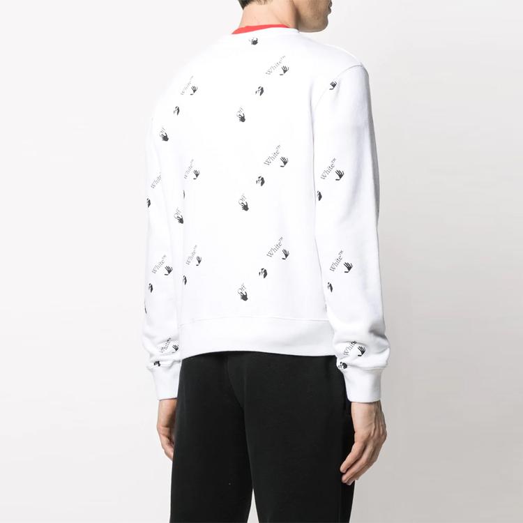 Off-White Slim Allover Crewneck White Men Tops OMBA025R21FLE0090110