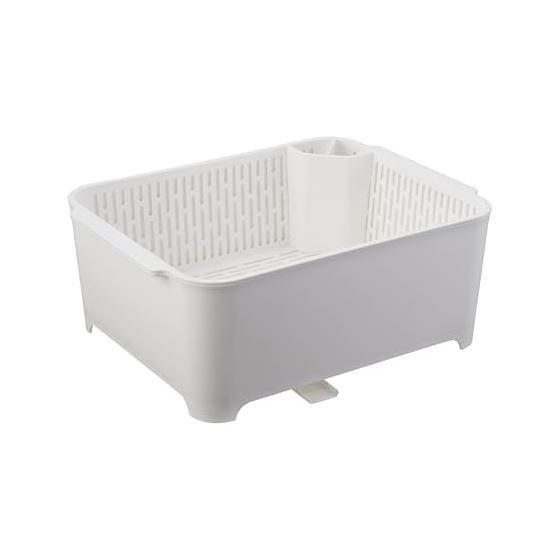 Yamazaki Jitsugyo Drainer Set White Approximately W37XD28XH14.5cm Tower Washing Tub Drainer Rack Can Be Pickled 3589