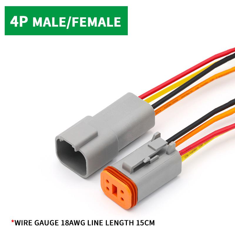 5/20/100 Sets Deutsch DT connector with 15cm Wiring harness DT06-2S/DT04-2P 2P 3P 4P 6P 8P 12P waterproof electrical connector