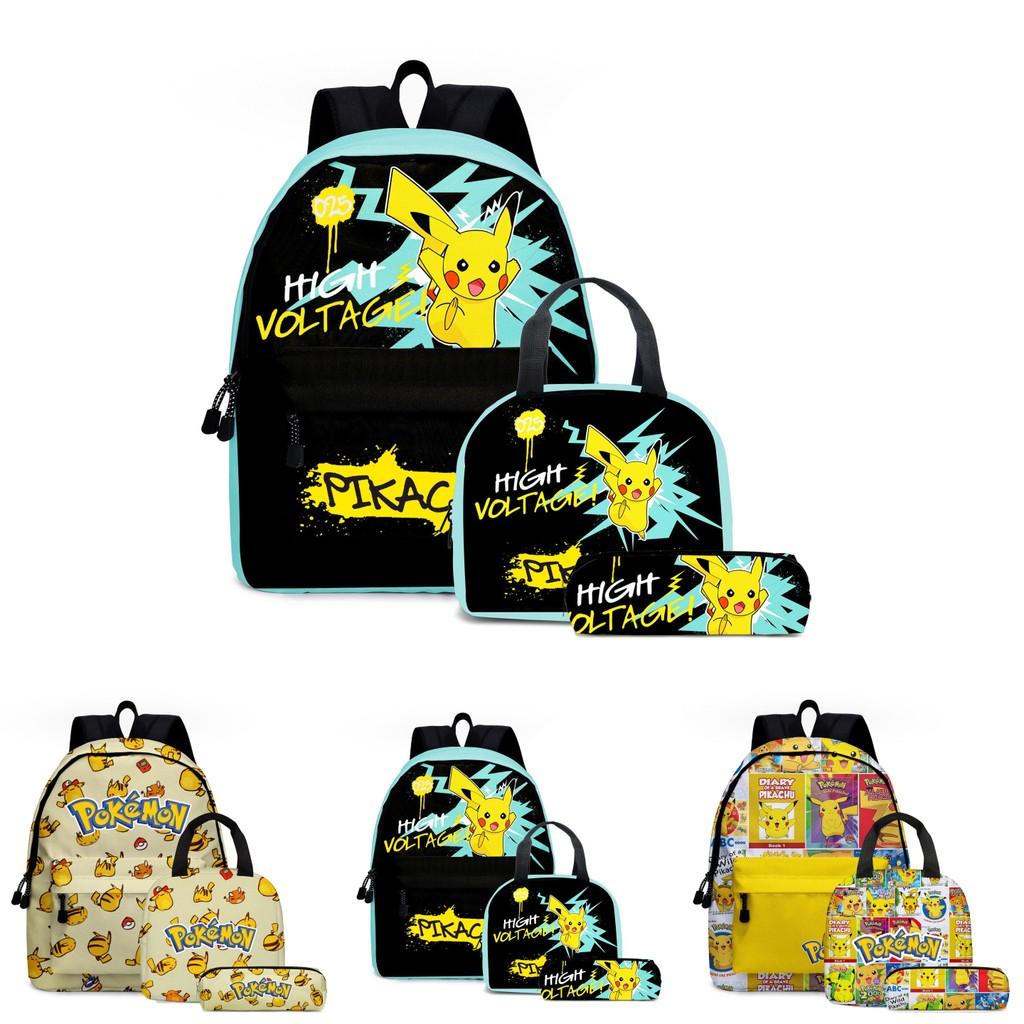 Fashionable 2024 New Print Backpack Pencil Case Lunch Bag Set For School Kids