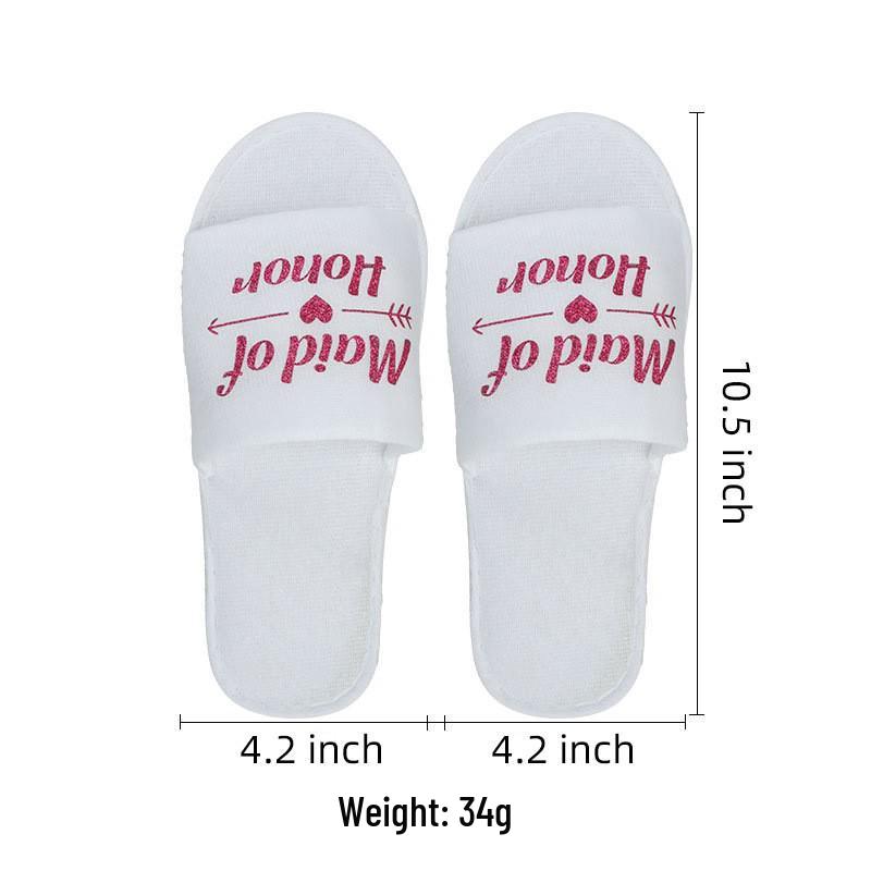 Bridesmaid Wedding Pajama Party Slippers - Colorful Letter Design