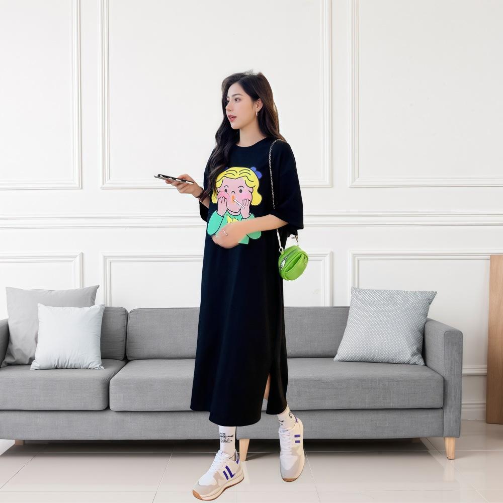 Women's T-shirt Dress Summer Mid-length Over The Knee Dress