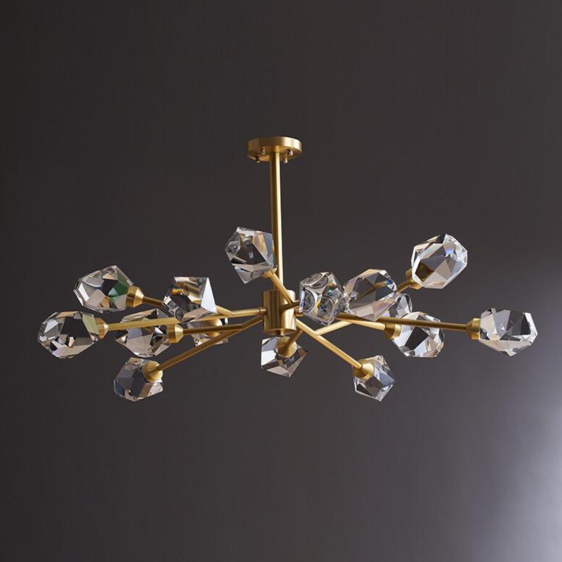 Modern Luxury Style LED Chandelier For Living Room Bedroom Dining Room Kitchen Ceiling Lamp Gold Copper Crystal G9 Pendant Light