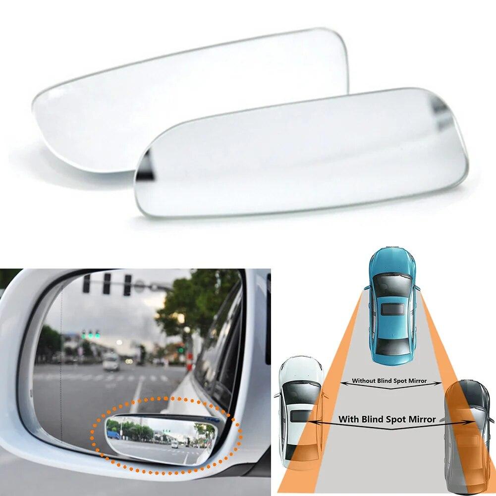 2Pcs Universal Car Blind Spot Mirror Frameless 360 Degree Wide Angle Telescopic Inspection Parking Mirror Car Accessories