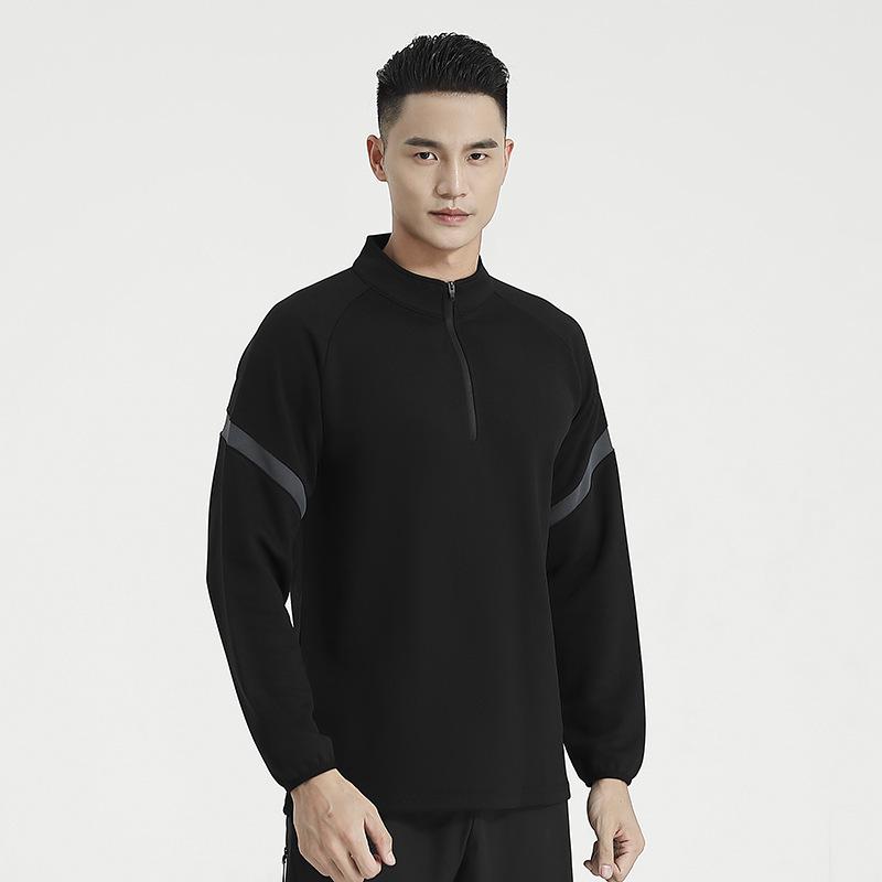 Spring 2024 Men's Half-Zip Long-Sleeve Fitness Sweatshirt for Running and Training