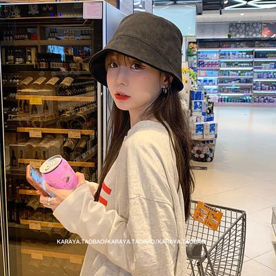 Fisherman Hat Autumn and Winter Plain Face Cover Trendy Face Small Versatile Black Internet Celebrity Basin Hat Bucket Hat