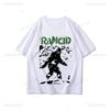 Rancid Band Short Sleeved Tshirt for Mens Summer American High Street Print Cool Pure Half Sleeves Trendy Printed Tshirt Top