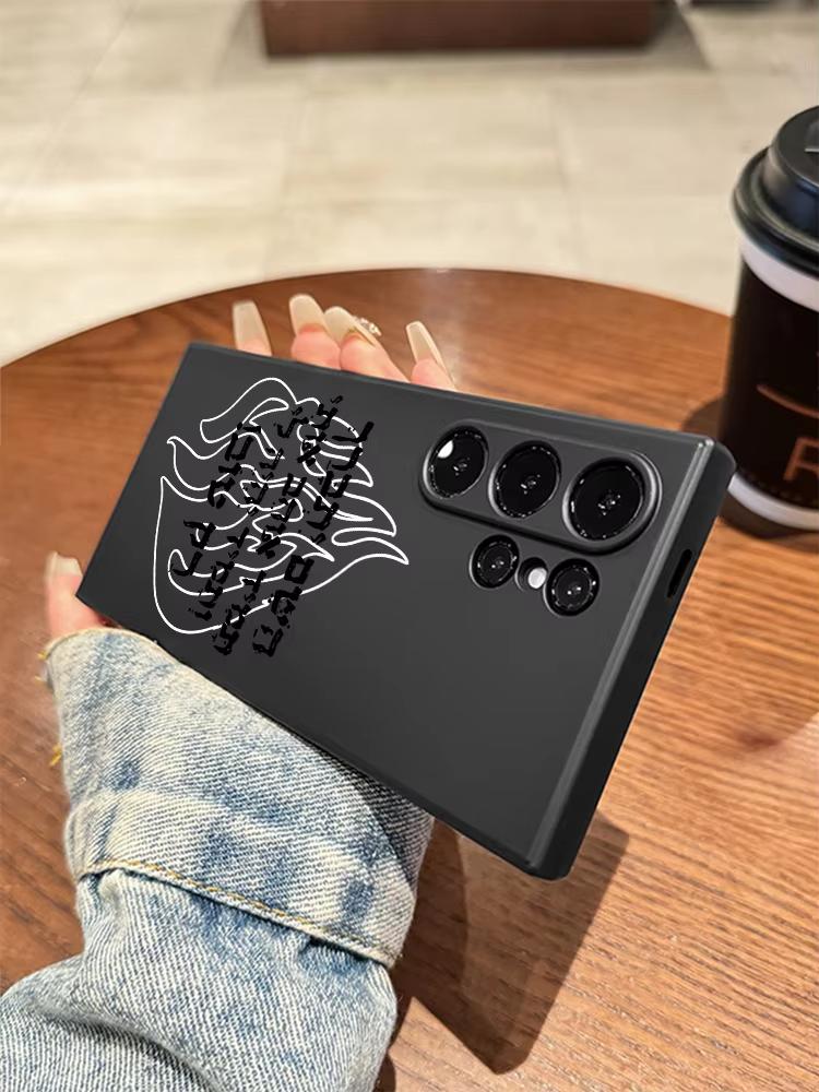 Fashion Black Flame Phone Case for Samsung Galaxy S25 S24 S23 S22 S21 S20 Plus Ultra FE A73 A72 A71 A52 A51 A32