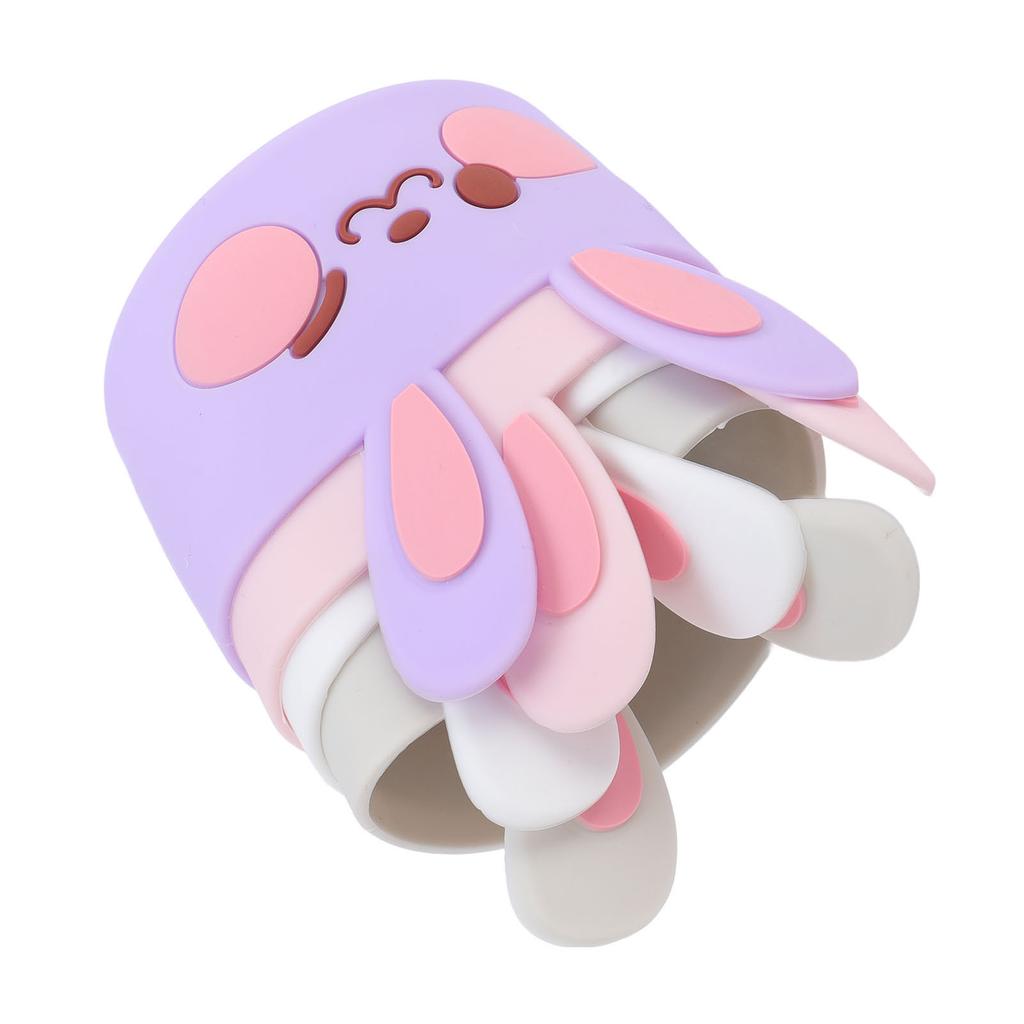 4 szt. Silikonowa osłonka na butelkę Odporna na zarysowania Antypoślizgowa Śliczny króliczek Silikonowa osłonka ochronna Zderzak