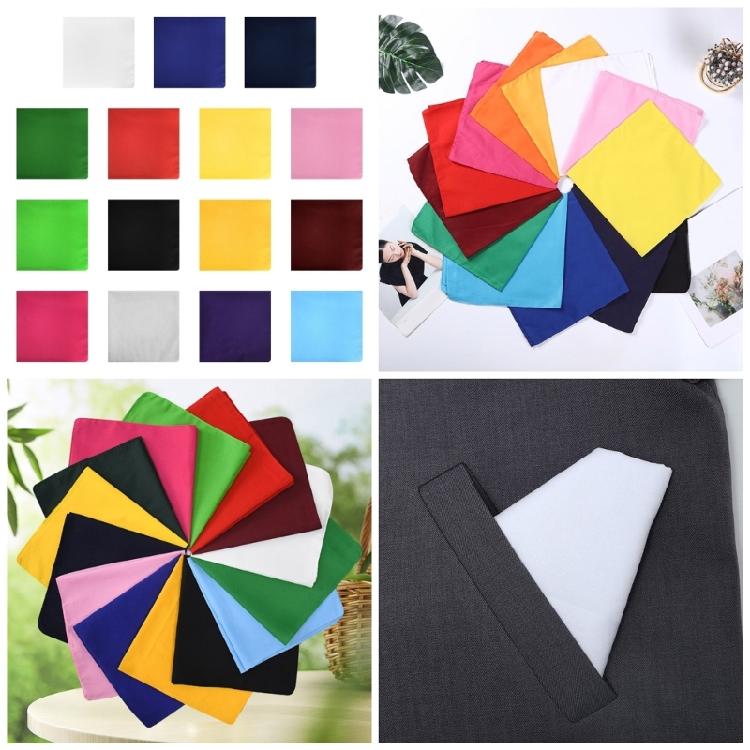 Solid Color Handkerchief for Ladies Square Hankies Lacy Large Bandana