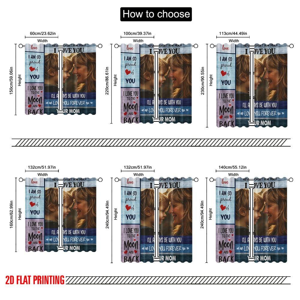 2Pcs,2D Plane Printing Light Filtering Curtains To My Son Blanket Polyester Woven (Without Rod) Outdoor Decorations For Bedroom