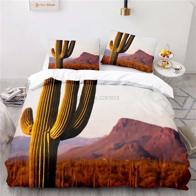 Desert Cactus Landscape Printed Bedding Set 3d Duvet Cover Sets Pillowcases Adult Children Twin Full Queen King Size Bedclothes