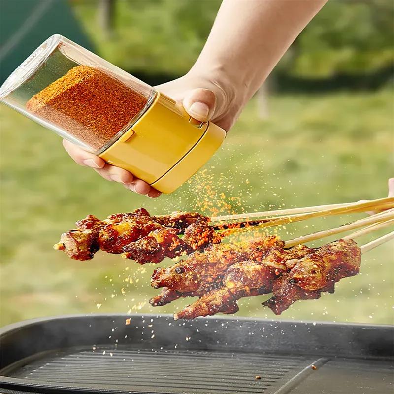 0.5g Quantitative Push Type Kontrollflasche Gewürzglas Werkzeug Pfeffer Gewürzbehälter Glas Limit Salzstreuer YLE631