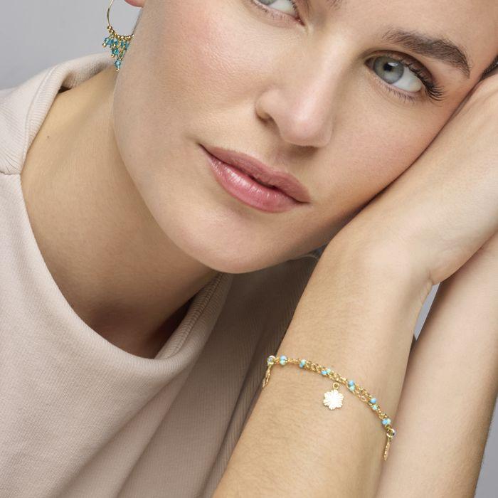 Bracelet - Luxenter - Lilith - Argent 925 - Or jaune 18k - Laque bleue