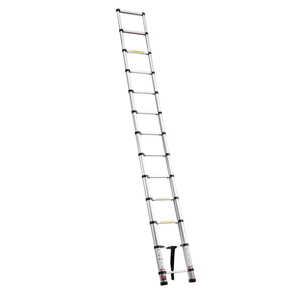Scala Telescopica da 3,8 m, Estensione Pieghevole Multiuso Leggera in Alluminio, Scala a Retrazione One-Touch, Robusta, Capacità Massima 150 kg con