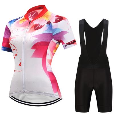 Sommer Kurze Reiten Fahrrad Radfahren Kleidung Set Frauen Sport Trikots Anzüge Schwarz Trägerhose