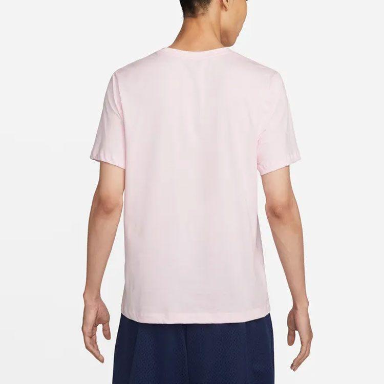 Nike T-shirts Heren Schuimroze Ronde Hals Normale Rechte Pasvorm DR7816-663