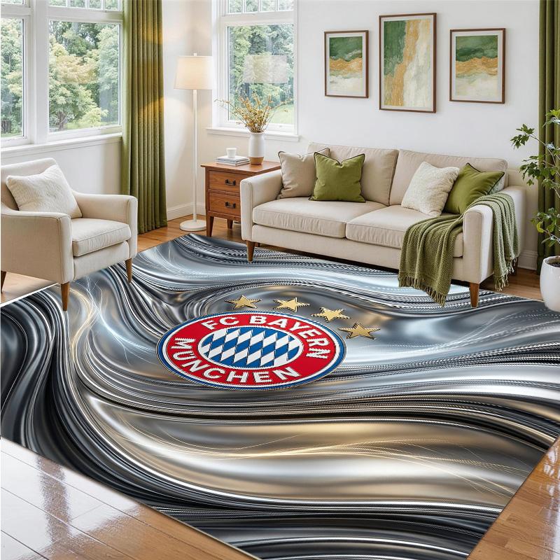 Bayern Munich Design Crystal Velvet Rug Soft Decorative Mat for Bedroom Entrance