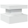 VidaXL Table Basse avec Lumières LED, Table d'Appoint, Bout de Canapé, Meuble de Salon Salle de Séjour, Moderne, Blanc Bois 839840