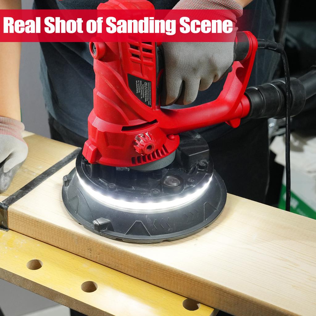 Handheld Sander 850W Electric Sander with 12pcs Sanding Discs Speed 1500-2600 RPM Wall Sander with Automatic Vacuum Dust Absorption S