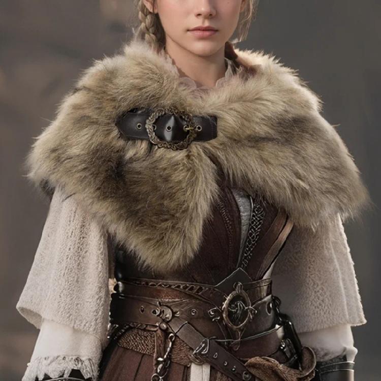 Faux Furs Shoulder Wrap For Gothic Punk And Fantasy Outfits Stylish Cosplay Accessory Theater Costume Shawl