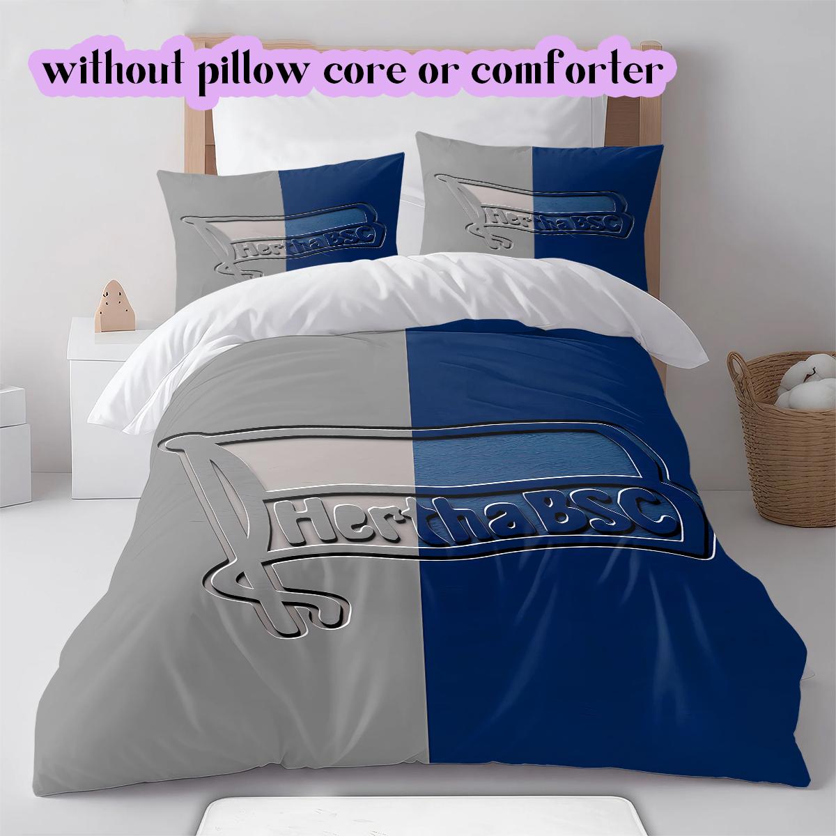 

Hertha BSC II Pattern Bedding Quilt Set Quilt Cover Pillowcase Home Decoration Birthday Gift (1 * duvet cover + 2 * pillowcase, without core) 140x200cm