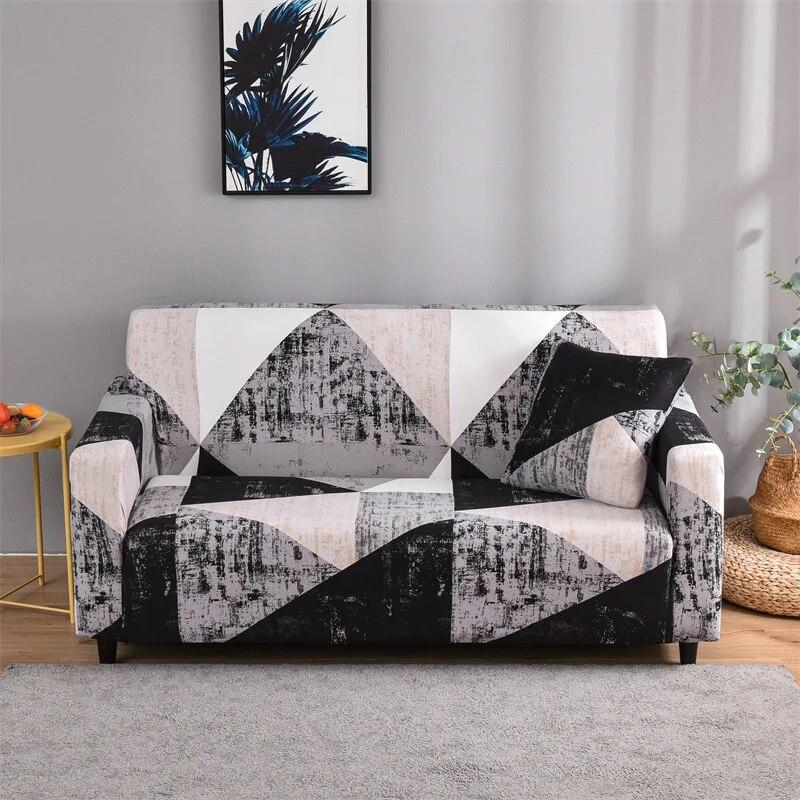 Geometric Sofa Slipcovers Elastic Sofa Cover for Living Room Sectional Corner L-shape Chair Protector Couch Cover 1/2/3/4 Seater