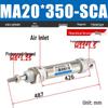 Mini Stainless Steel Pneumatic Cylinder MA Series (16-40mm Bore, 50-200mm Stroke)
