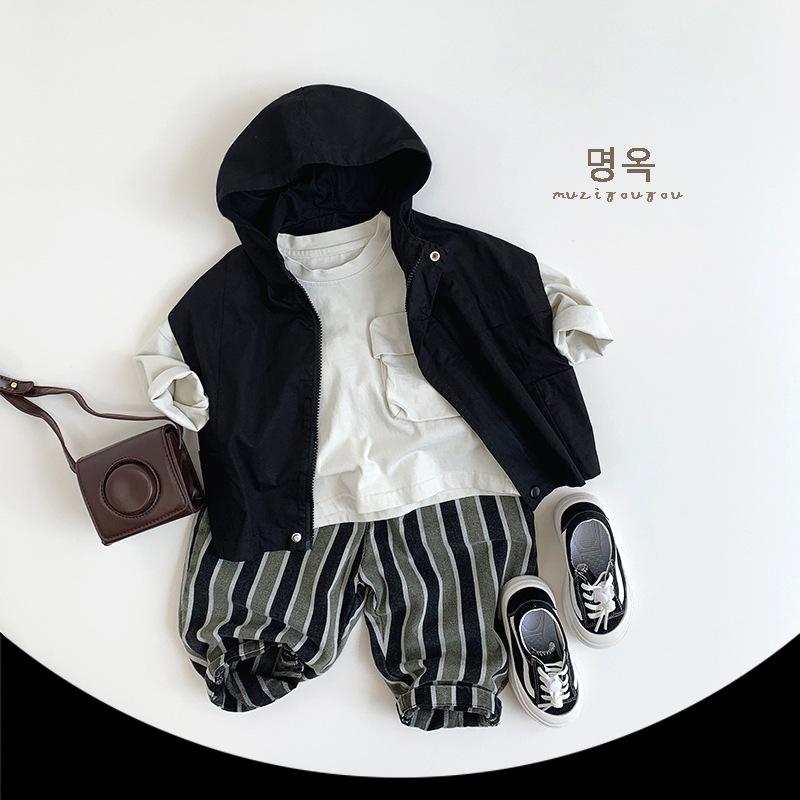 Kids Vertical Striped Casual Long Pants Unisex Boys Girls Fashion Daily Trousers