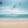 3d Blue Sky Wallpaper View Sea Mural Balloon Dolphin 3d Wall Paper Living Room Tv Background Wall Mural Decor